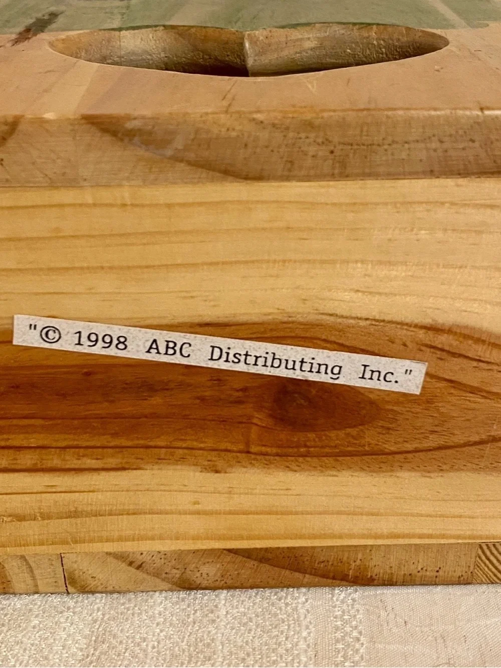 Vintage 1998 Wooden Apple Grocery Bag Holder Wall Decor